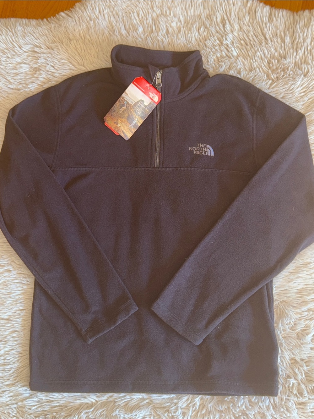 NWT The North Face Black Half-Zip Fleece Pullover youth large